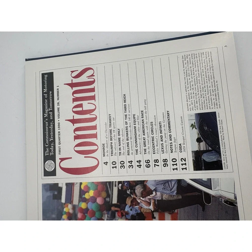 Automobile Quarterly Magazine Vol 28 No 1 1990 Hardcover Blue First Quarter